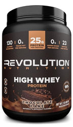 Revolution Nutrition, High Whey, Polvo de proteína 6LB, Aislado de proteína de suero, Sin gluten, Masa muscular magra para hombres y mujeres, 25g de proteína por cucharada, 2.7kg, 73 porciones (pastel